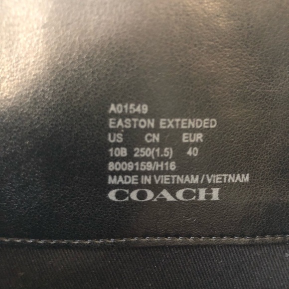 NWT Coach Easton Semi Matte Calf Black Extended Boots. - Picture 6 of 8